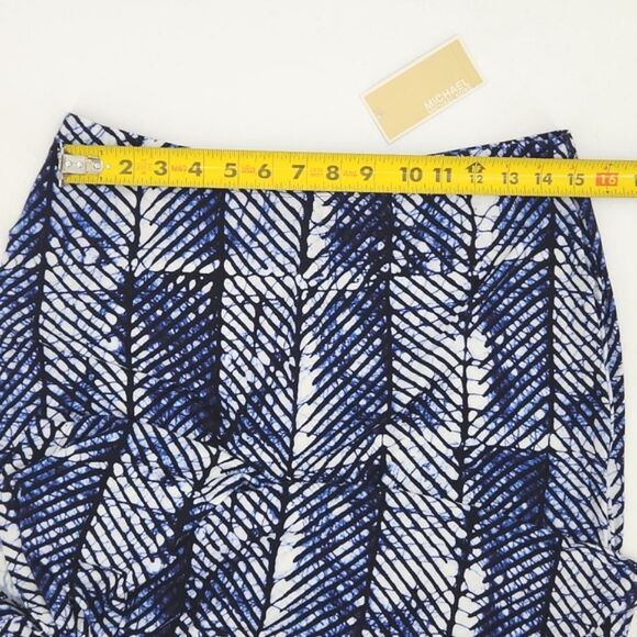 Michael Kors Maxi Midi Skirt Plus Size 1X Palm Print Side Splits Stretchy Beachy - Picture 4 of 8